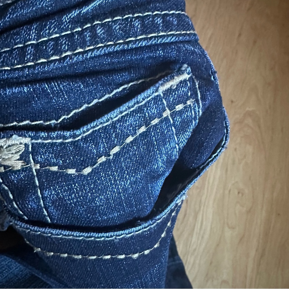 MEK DNM Dark Blue Denim Pants Embellished Pockets St Petersburg Boot Cut 32x34 - Picture 6 of 14